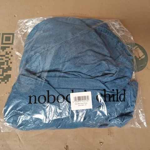 BAGGED NOBODY'S CHILD TULLA MIDI DENIM DRESS IN BLUE SIZE UK 16