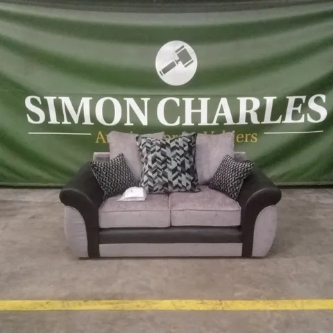 NARVA FABRIC/FAUX LEATHER 2 SEATER SOFA