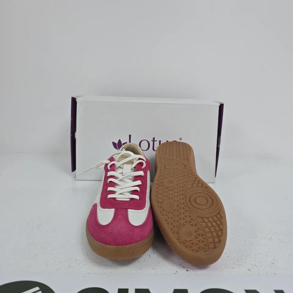 LOTUS WOMEN'S SNEAKERS – PINK SUEDE & WHITE LEATHER SIZE EU 41