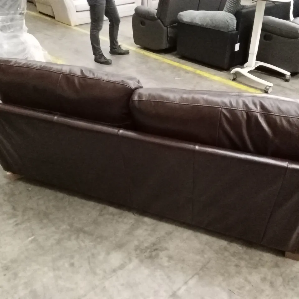 BAILEY 4 SEATER LEATHER SOFA - CHOCOLATE RRP £949
