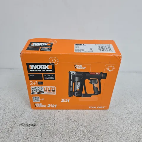 BOXED WORX 20V POWERSHARE CORDLESS 9.5MM NARROW CROWN STAPLER - TOOL ONLY