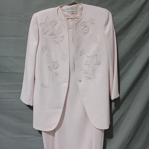 CONDICI JET TWO PIECE JACKET & DRESS IN FLORAL PINK - SIZE 16