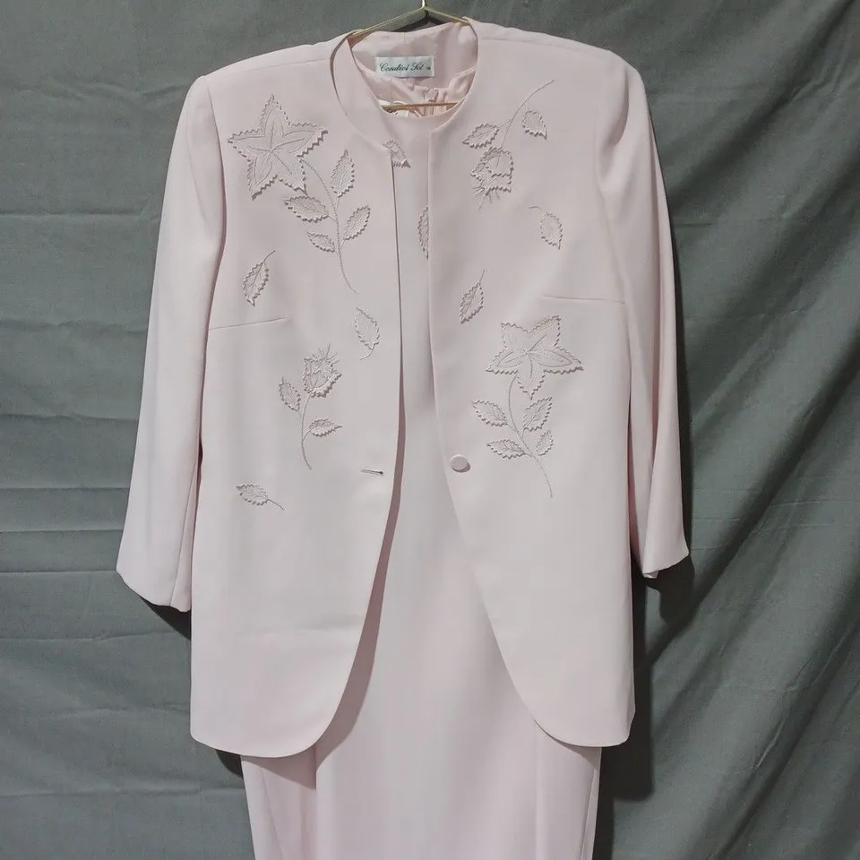 CONDICI JET TWO PIECE JACKET & DRESS IN FLORAL PINK - SIZE 16