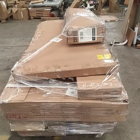 PALLET OF ASSORTED INCOMPLETE FURNITURE PARTS INCLUDING HAIDER CONSOLE TABLE, TEEPEE BED WHITE & GREY, FOOTSTOOL