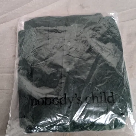 BAGGED NOBODYS CHILD MEGHAN MINI DRESS PLAIN IN GREEN - UK 10