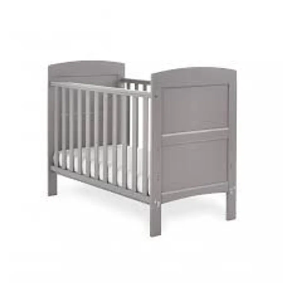 BOXED GRACIE MINI COT BED IN TAUPE/GREY - 1 BOX