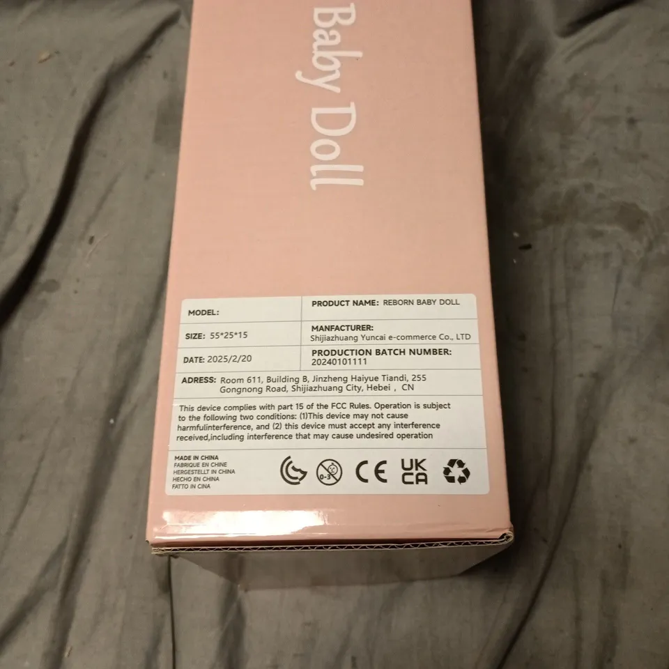REBORN BABY DOLL – CLASSIC DESIGN, BOXED (55 × 25 × 15 CM) PINK PACKAGING