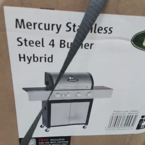BOXED OUTBACK MERCURY STAINLESS STEEL 4 BURNER HYBRID BBQ