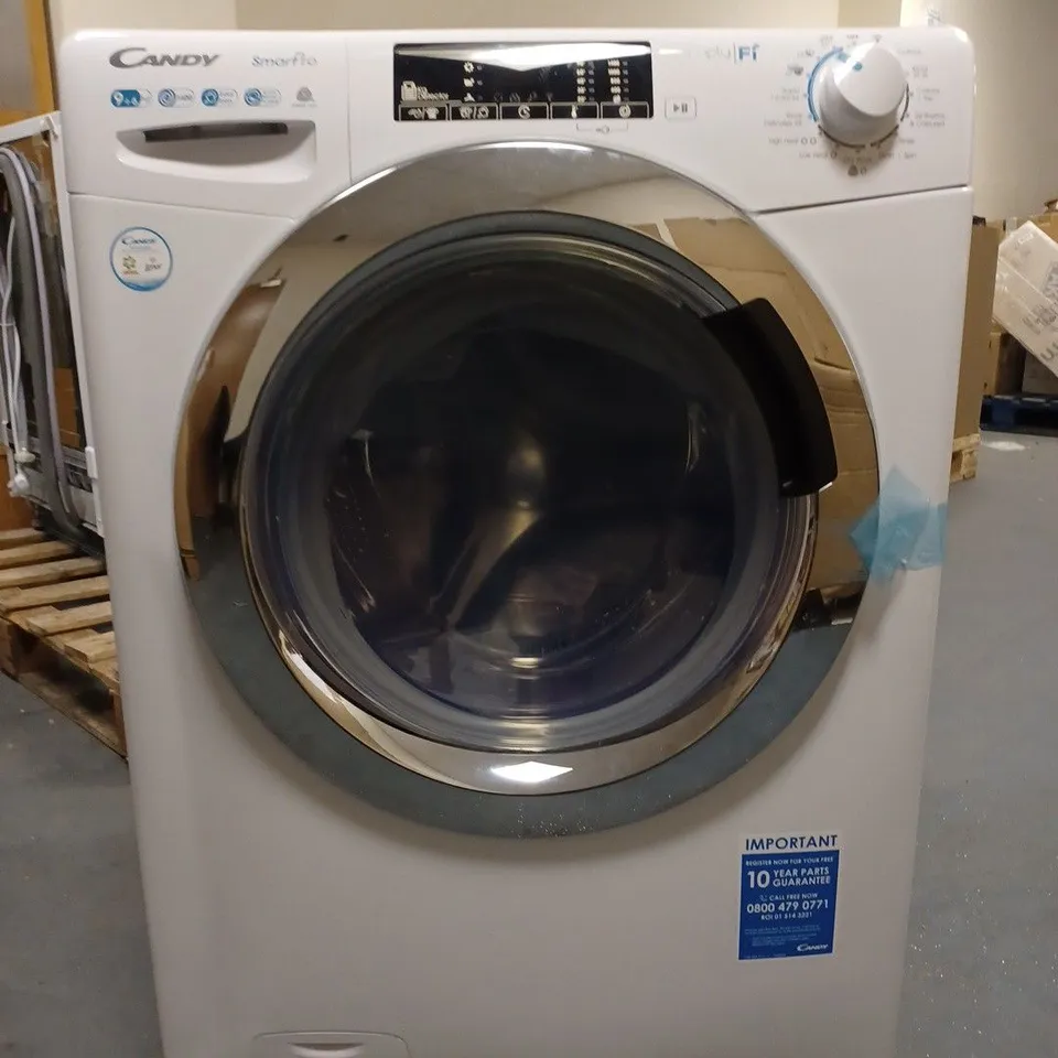 CANDY SMART PRO CSOW4963TWCE FREESTANDING WASHER DRYER, WHITE WITH CHROME DOOR