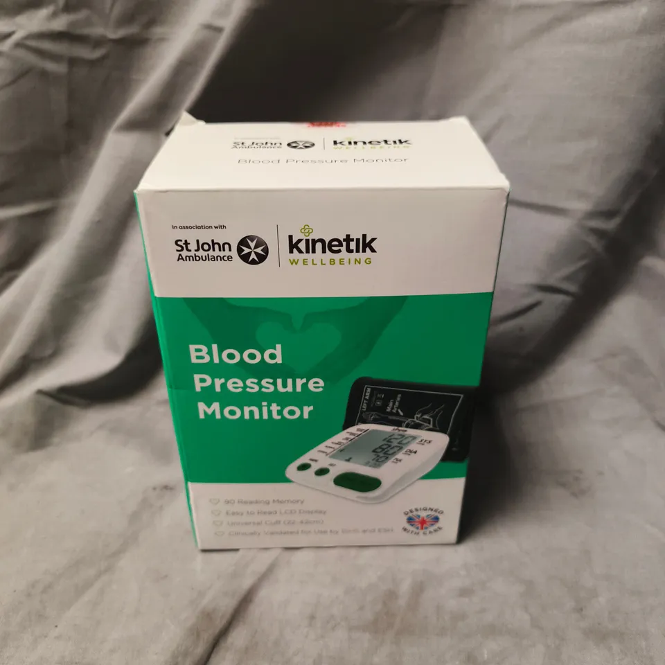 KINETIK WELLBEING BLOOD PRESSURE MONITOR – BOXED AND SEALED