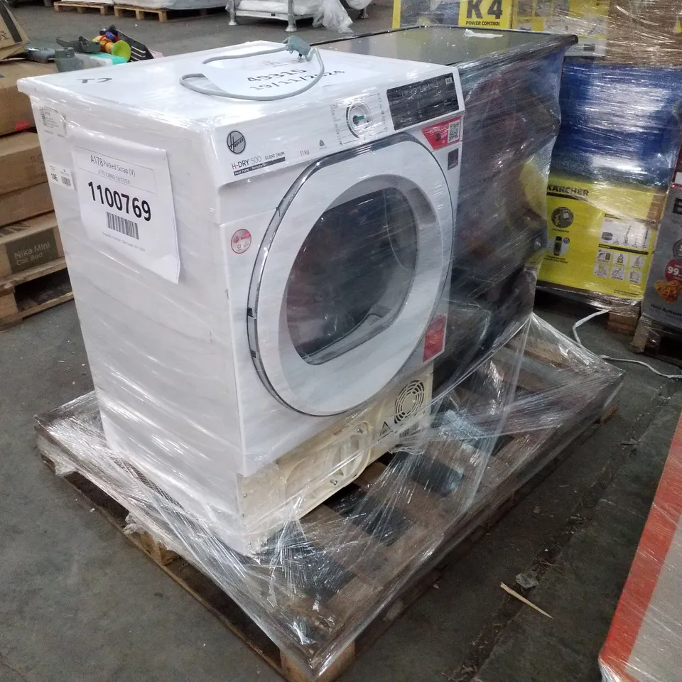 CANDY SMART PRO FREESTANDING WASHING MACHINE BLACK AND HOOVER H-DRY 500 11KG HEAT PUMP TUMBLE DRYER - UNPROCESSED RAW RETURNS