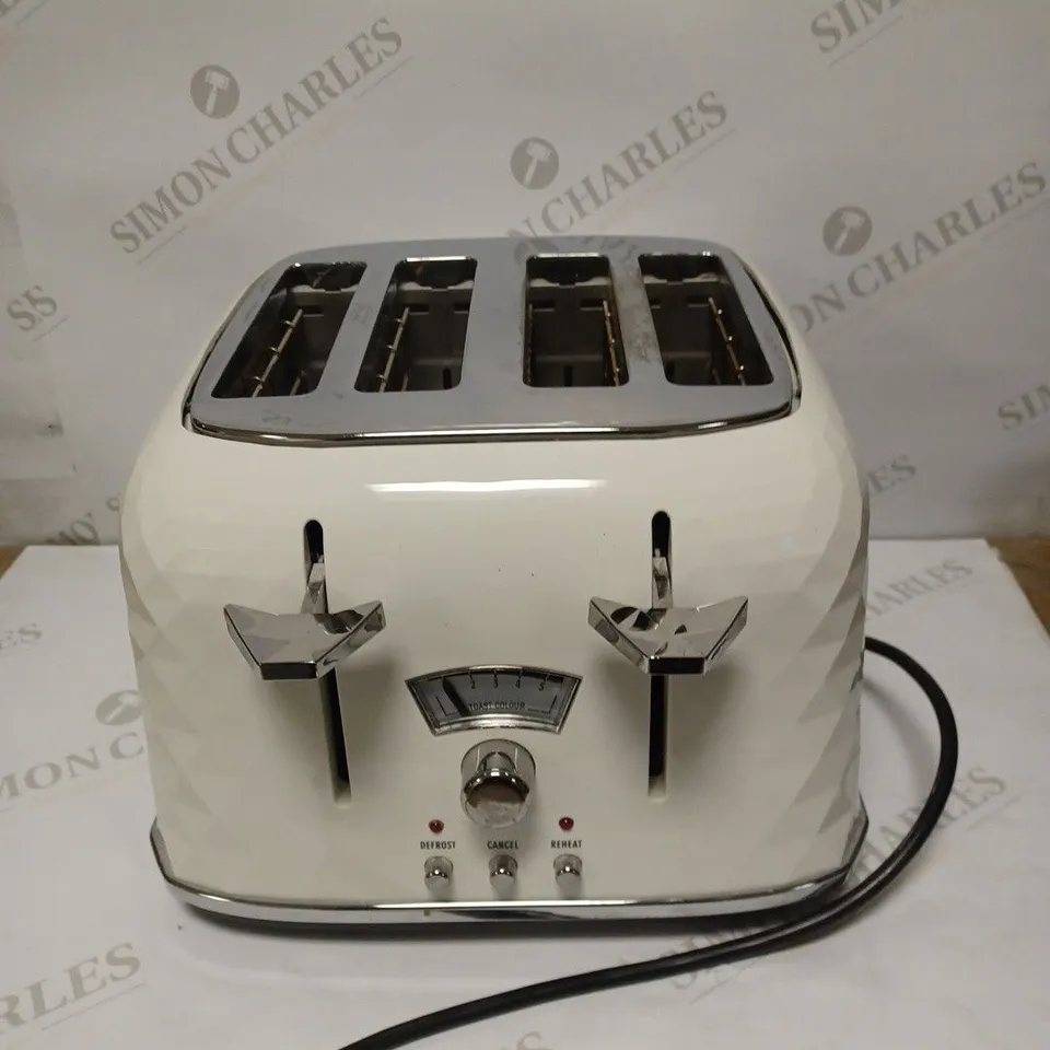 DE'LONGHI BRILLANTE CTJ4003W 4-SLICE TOASTER - WHITE