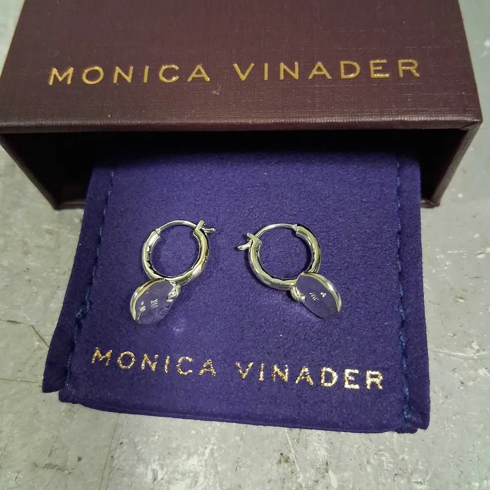 BOXED MONICA VINADER SIREN MUSE DISC MINI HUGGIE EARRINGS