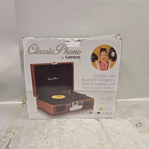 BOXED CLASSIC PHONO BY LENCO TURNTABLE WITH BLUETOOTH RECEPTION TT-120BNWH