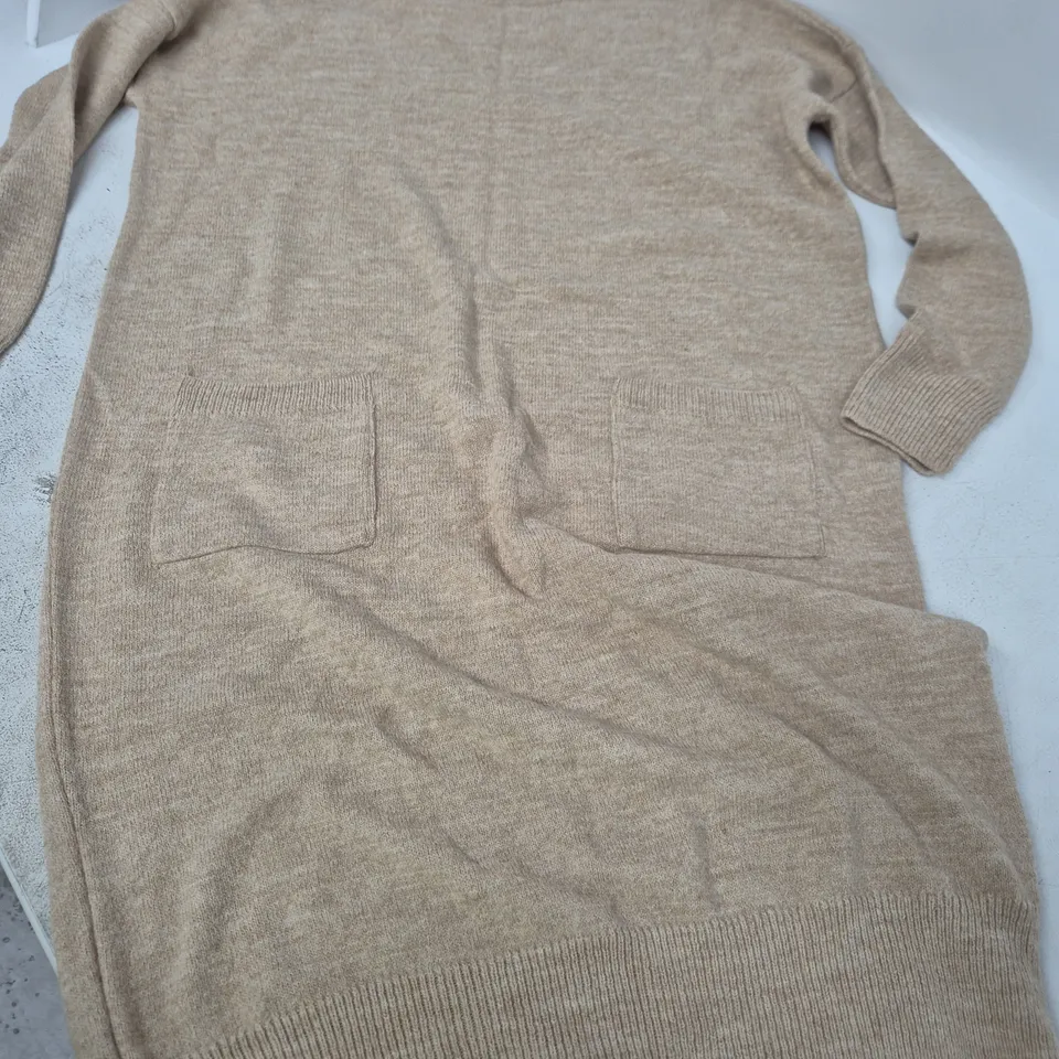 RIVER ISLAND BEIGE KNIT GARMENT WITH POCKETS, UK SIZE 16