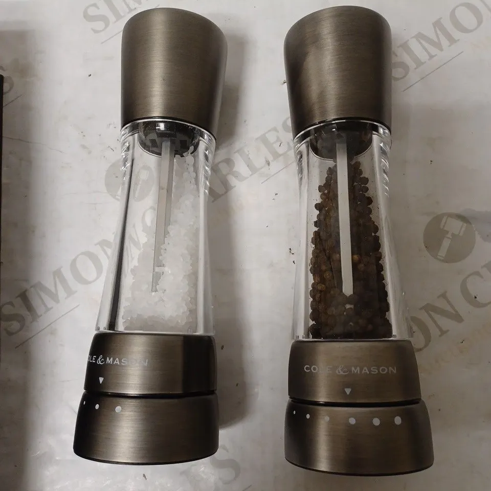 COLE & MASON H332028 DERWENT TITANIUM SALT AND PEPPER MILLS