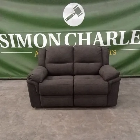 ALBION CHENILLE 2 SEATER HIGH BACK MANUAL RECLINER SOFA - CHARCOAL