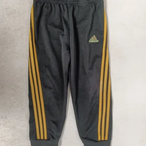 ADIDAS CHILDREN'S TRACK PANTS IN BLACK/GOLD SIZE 2-3 YEARS