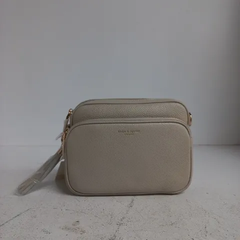 SOFIA & SPRITZ BEIGE PEBBLE-LEATHER CROSSBODY BAG