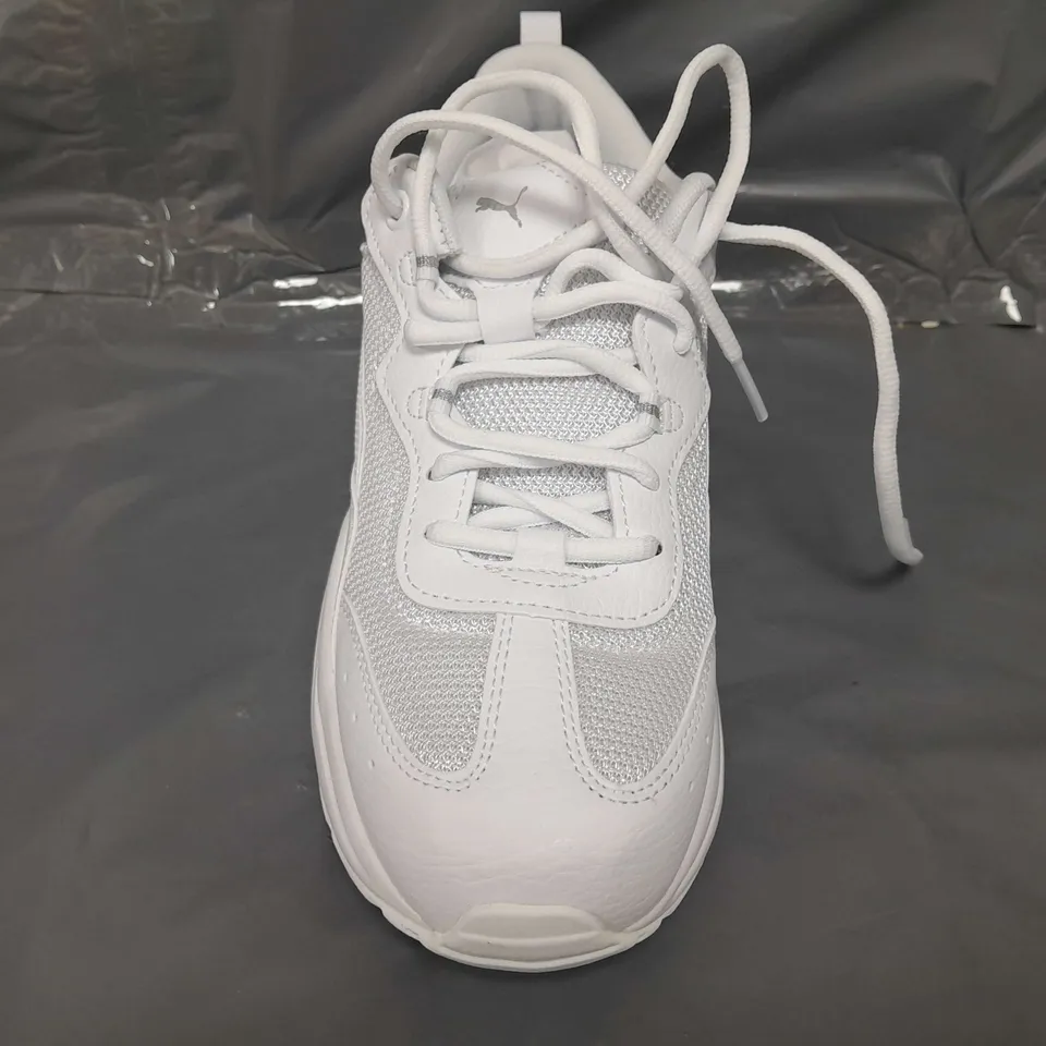 BOXED PAIR OF PUMA CILIA SHOES IN WHITE UK SIZE 6