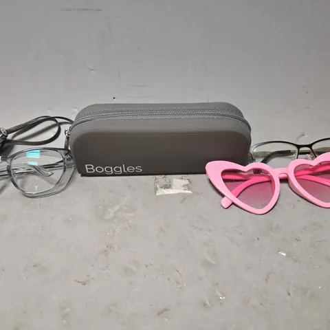 APPROXIMATELY 15 ASSORTED VISION CARE ITEMS TO INCLUDE - EYEWEAR , CARRY CASES , GOOGLES ETC
