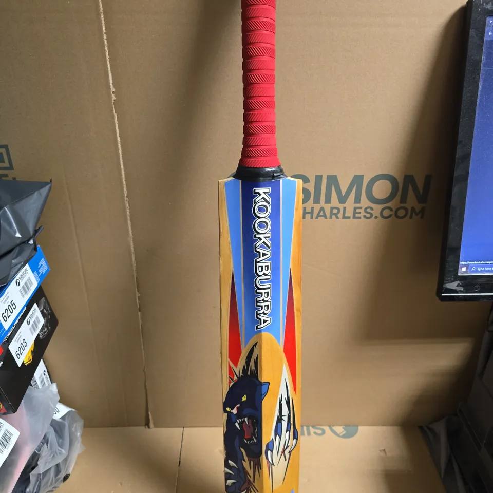 KOOKABURRA BEAST CRICKET BAT – RED GRIP, BLUE/ORANGE GRAPHIC BLADE