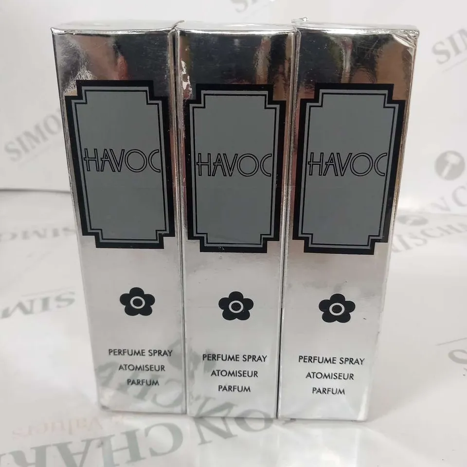 THREE BOXED HAVOC PERFUME SPRAY ATOMISEUR PARFUM 75ML