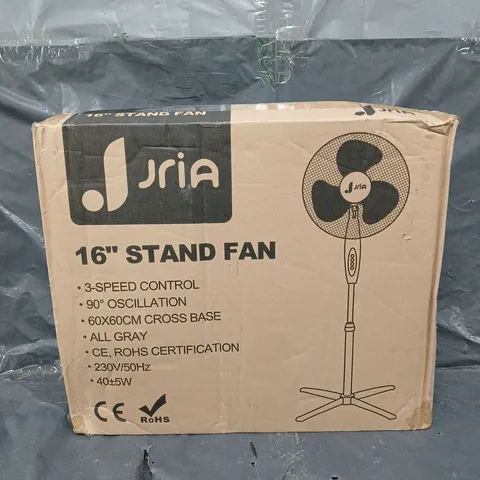 BOXED JRIA 16" ALL GREY STAND FAN