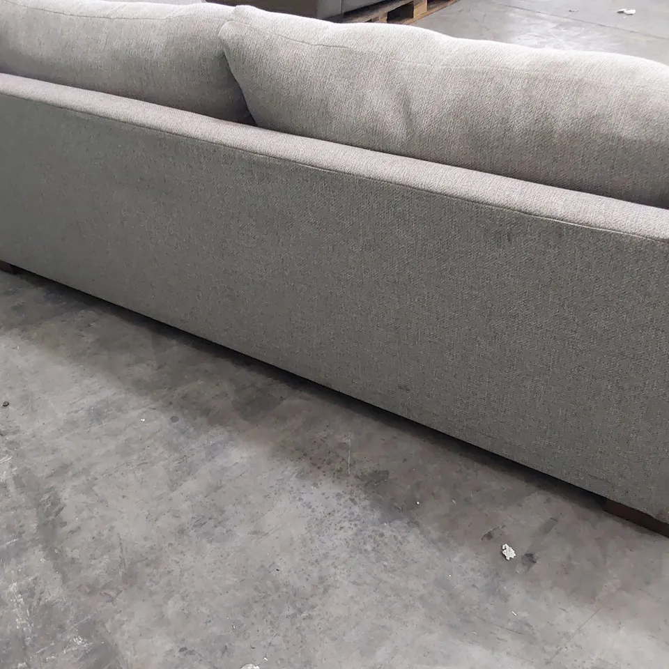 DESIGNER THREE SEATER SOFA GREY FABRIC 