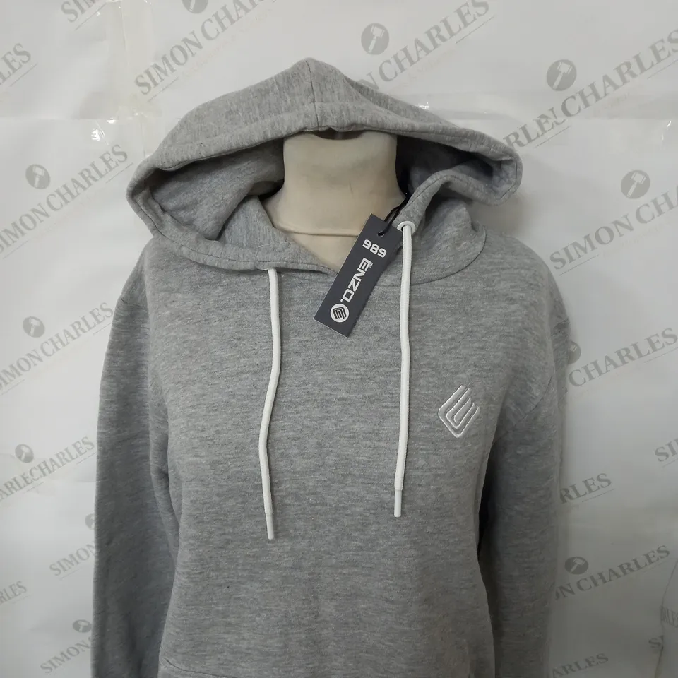 ENZO CASUAL GREY HOODIE SIZE M