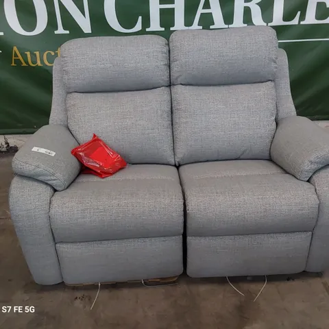 QUALITY BRITISH DESIGNER G PLAN KINGSBURY POWER RECLINING TWO SEATER SOFA LIMA DUCK EGG FABRIC