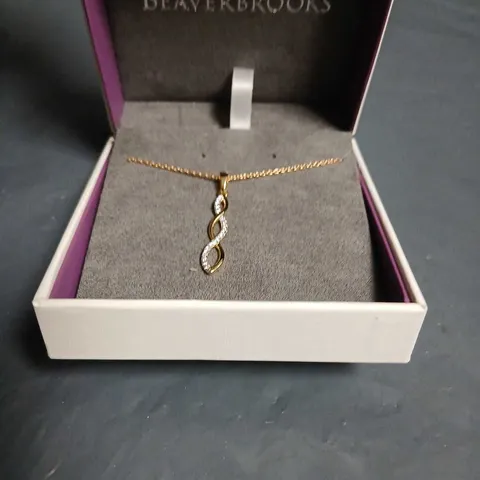 BEAVERBROOKS GOLD PLATED STERLING SILVER INFINITY NECKLACE (BOXED)