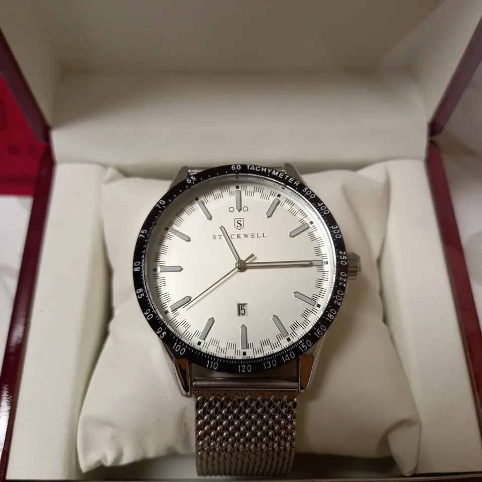 STOCKWELL AUTOMATIC TACHYMETER MESH STRAP WRISTWATCH  RRP £650