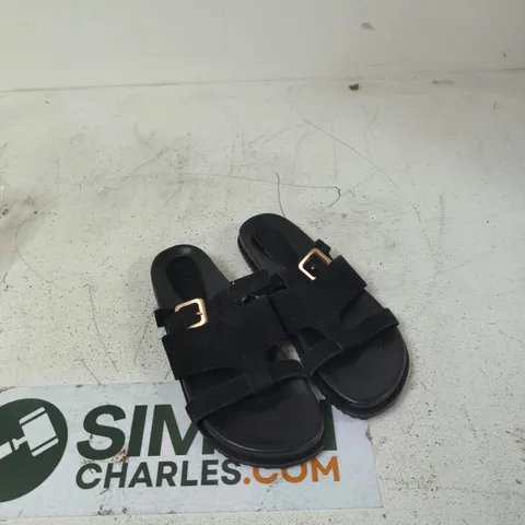 ANTHOLOGY WOMEN'S BLACK LEATHER SANDALS β WIDE FIT, UK 7 (EU 41) MF295