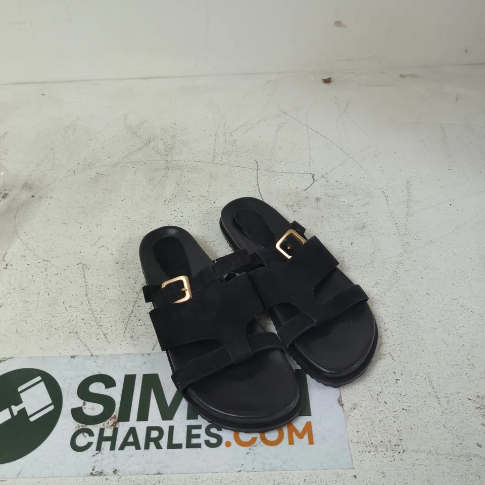ANTHOLOGY WOMEN'S BLACK LEATHER SANDALS – WIDE FIT, UK 7 (EU 41) MF295
