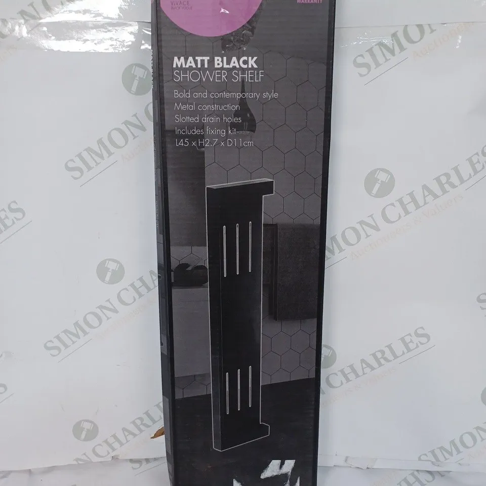 MONDELLA CONTEMPORARY BLACK SHOWER SHELF / L45 X H2.7 X D11CM