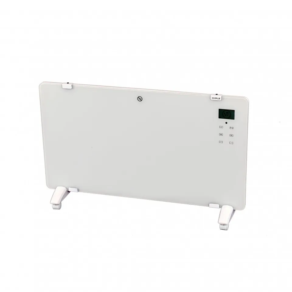 2000W WHITE GLASS FREE STANDING ELECTRIC PANEL CONVECTOR HEATER