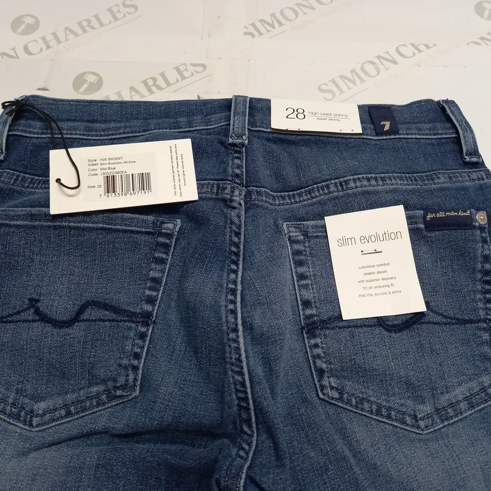 7 FOR ALL MANKIND HIGH WAIST SKINNY JEANS - 28