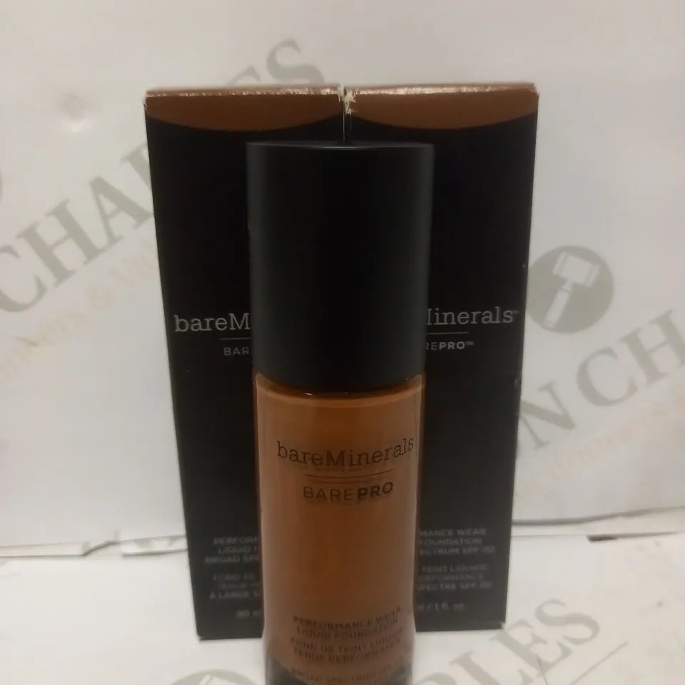 BOX OF APPROX 12 BARE MINERALS BAREPRO SPF 20 COCOA LIQUID FOUNDATION 30ML