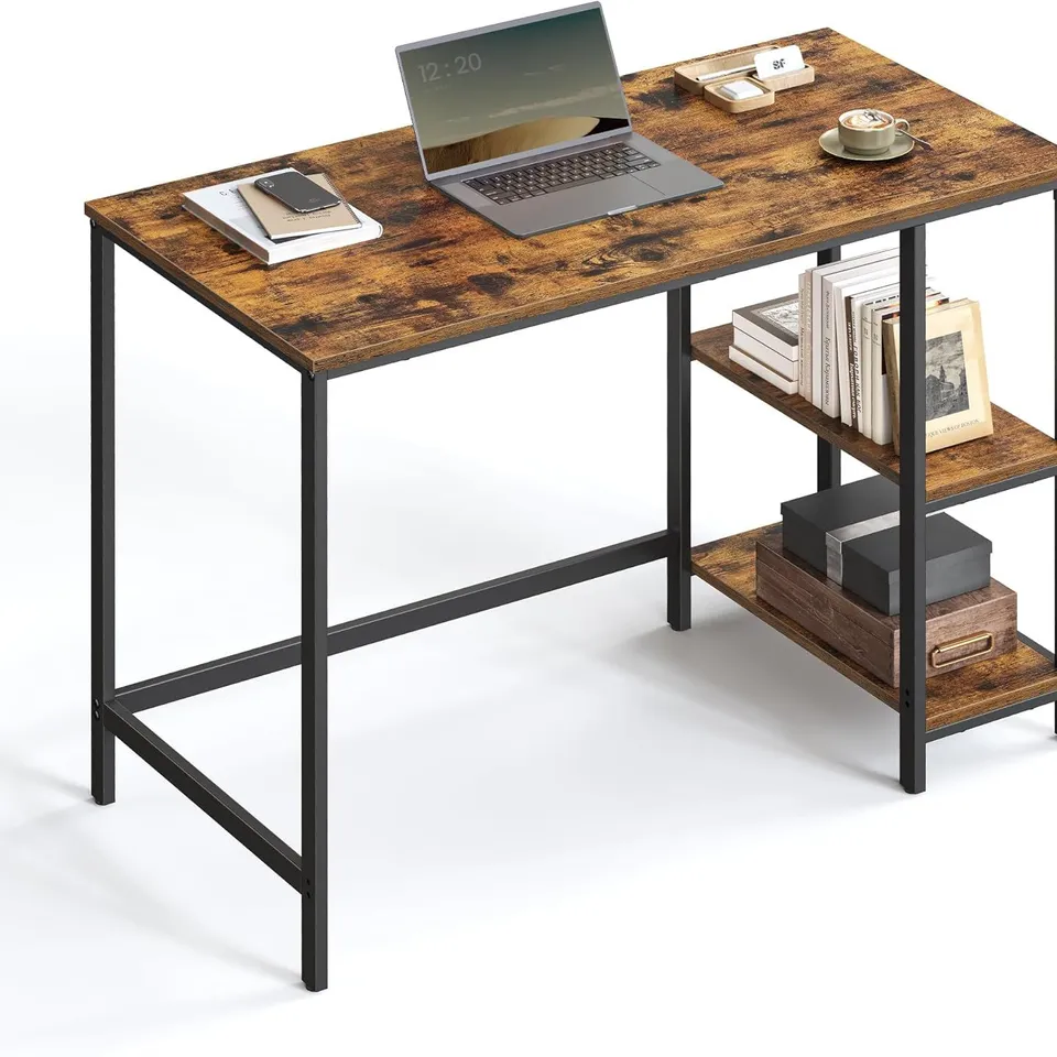 BOXED VASAGLE DESK WITH STORAGE, COMPUTER TABLE