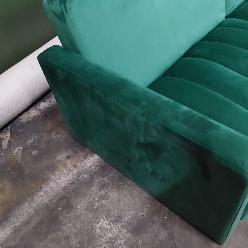 DESIGNER CLIK CLAC SOFA BED GREEN PLUSH FABRIC 