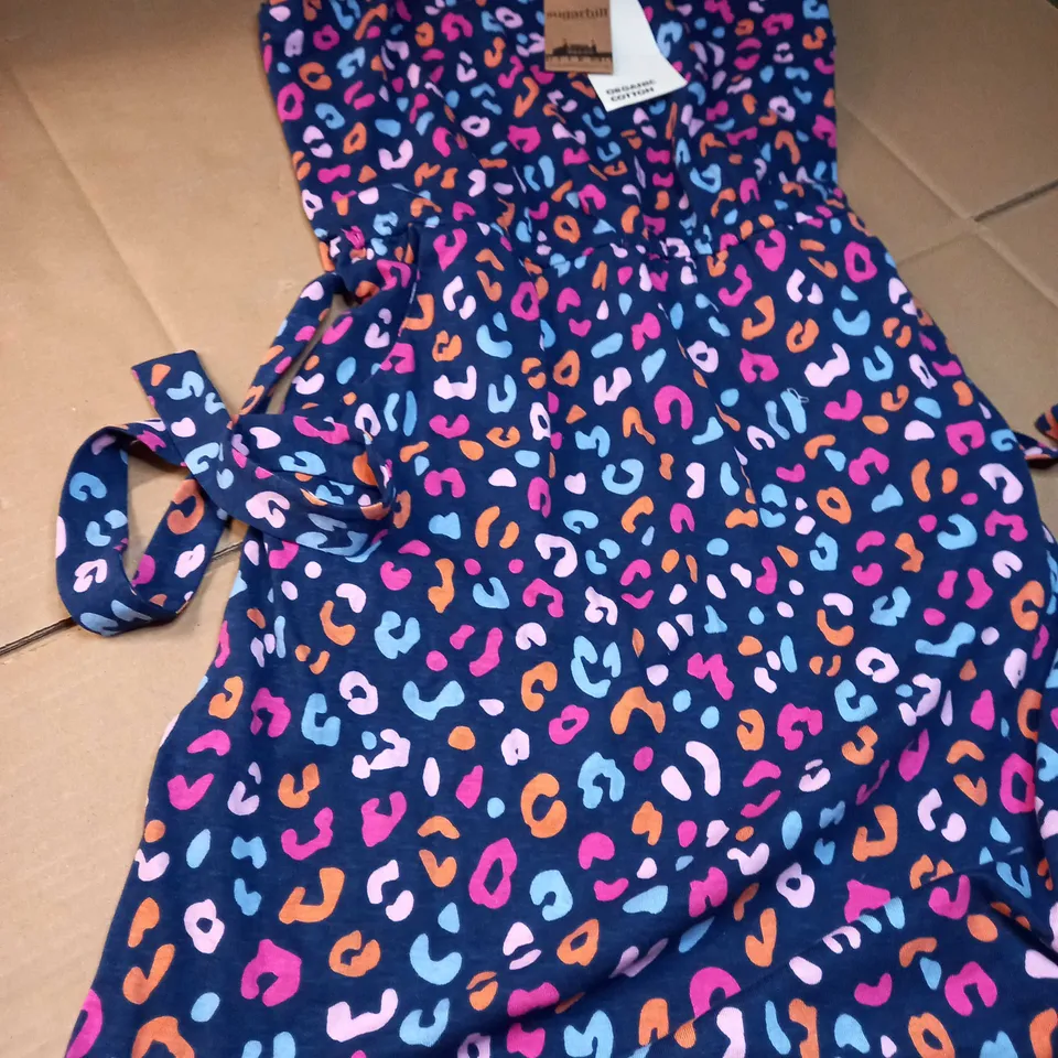 SUGARHILL NAVY SUMMER LEOPARD PRINT JERSEY DRESS - SIZE 16
