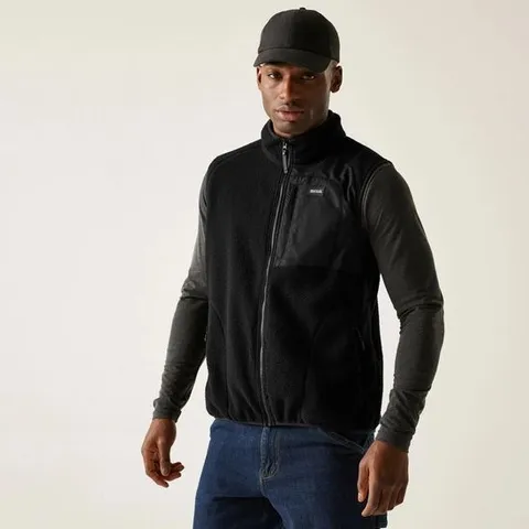 BRAND NEW REGATTA MENS FRANKIE BORG FLEECE BODY WARMER GILET BLACK SIZE M