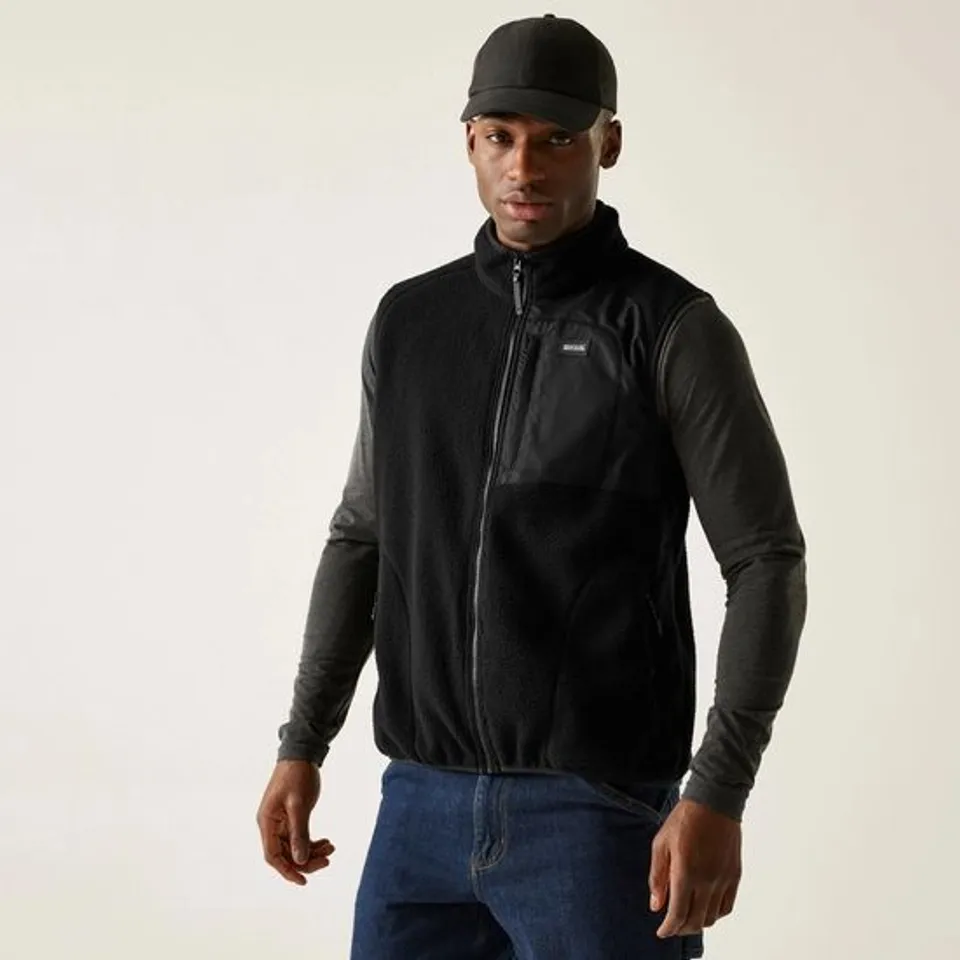 BRAND NEW REGATTA MENS FRANKIE BORG FLEECE BODY WARMER GILET BLACK SIZE M