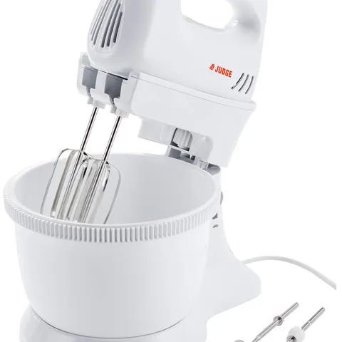 BOXED JUDGE ELECTRICALS - TWIN BLADE 300W STAND MIXER - WHITE (1 BOX)