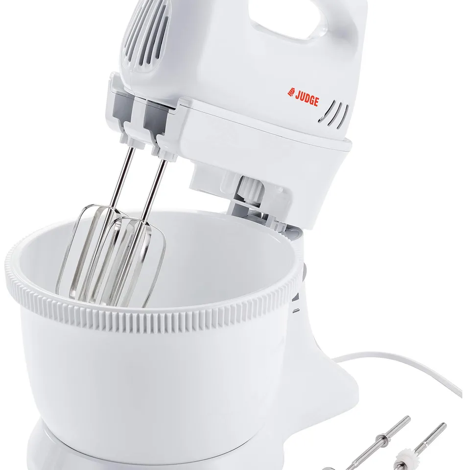 BOXED JUDGE ELECTRICALS - TWIN BLADE 300W STAND MIXER - WHITE (1 BOX)
