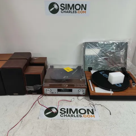 PALLET CONTAINING APPROXIMATELY 15 ASSORTED LENCO AUDIO ITEMS TO INCLUDE VARIOUS MODEL TURNTABLES AND SPEAKERS