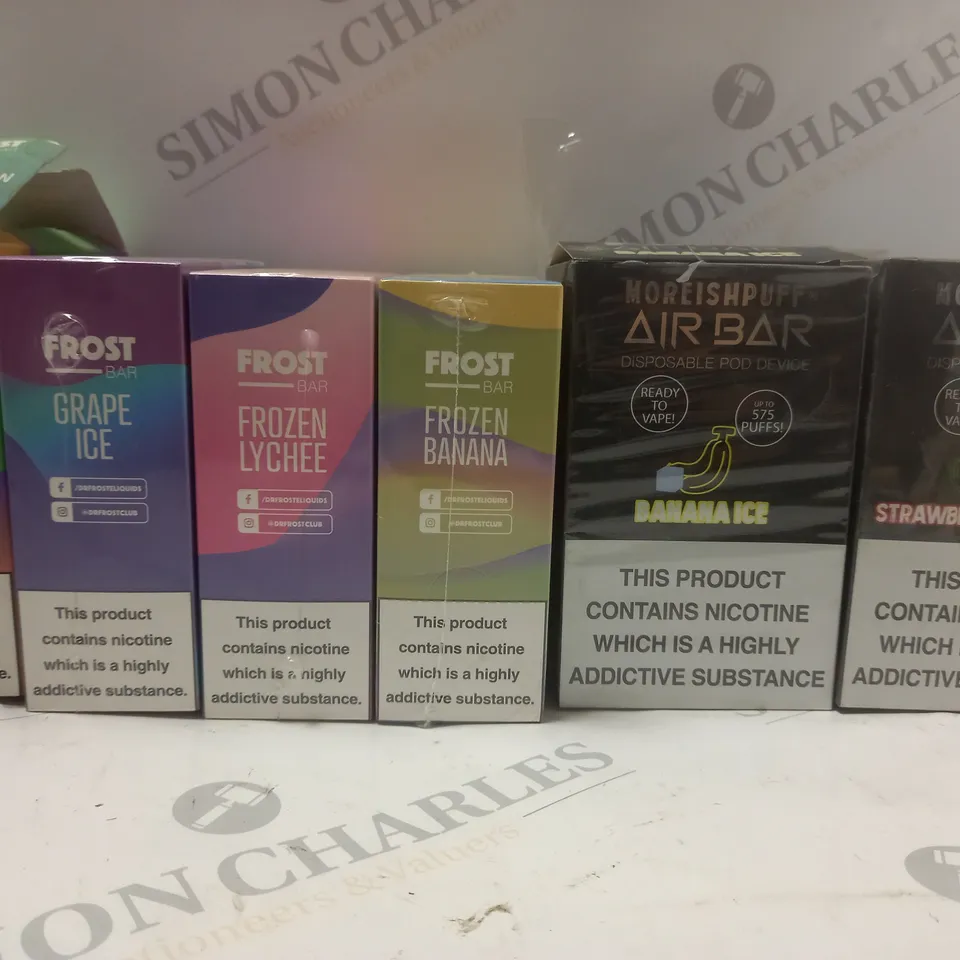 BOX OF APPROX 40 ASSORTED DISPOSABLE VAPES
