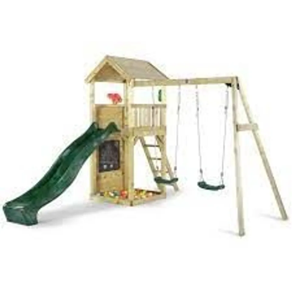 BOXED PLUM WOODEN TOWER LOOK OUT WITH SWING 