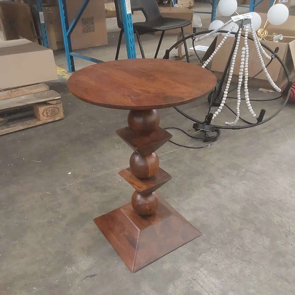 DESIGNER SOLID WOOD ROUND SIDE TABLE